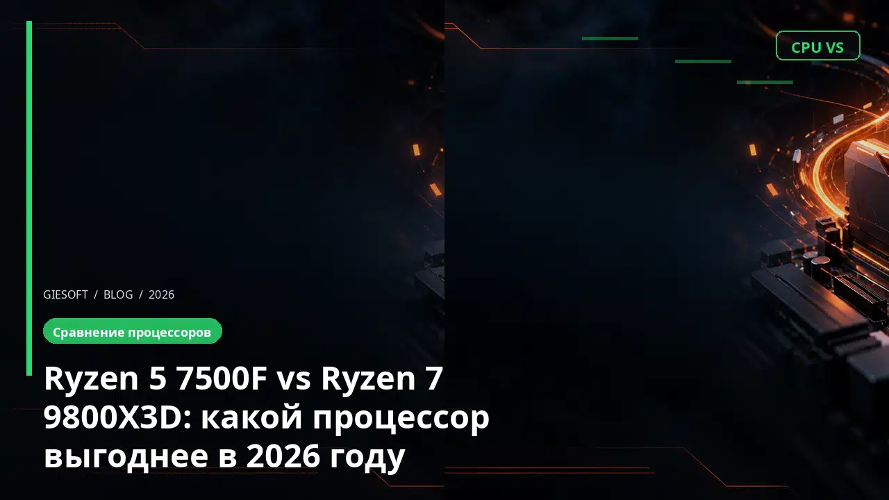 Ryzen 5 7500F vs Ryzen 7 9800X3D: какой процессор выгоднее в 2026 году
