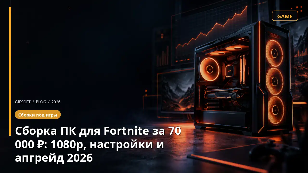Сборка ПК для Fortnite за 70 000 ₽: 1080p, настройки и апгрейд 2026