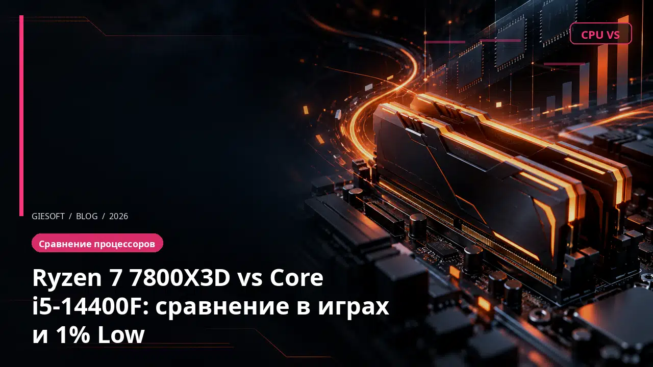 Ryzen 7 7800X3D vs Core i5-14400F: сравнение в играх и 1% Low