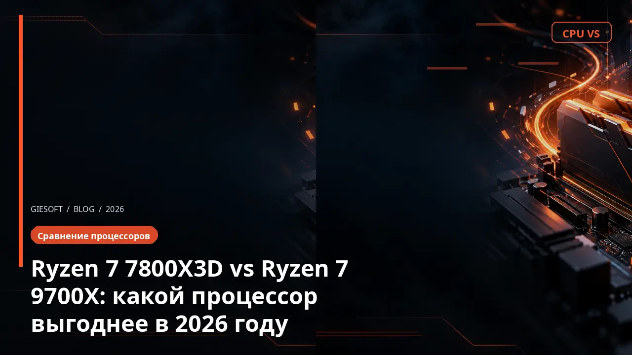 Ryzen 7 7800X3D vs Ryzen 7 9700X: какой процессор выгоднее в 2026 году