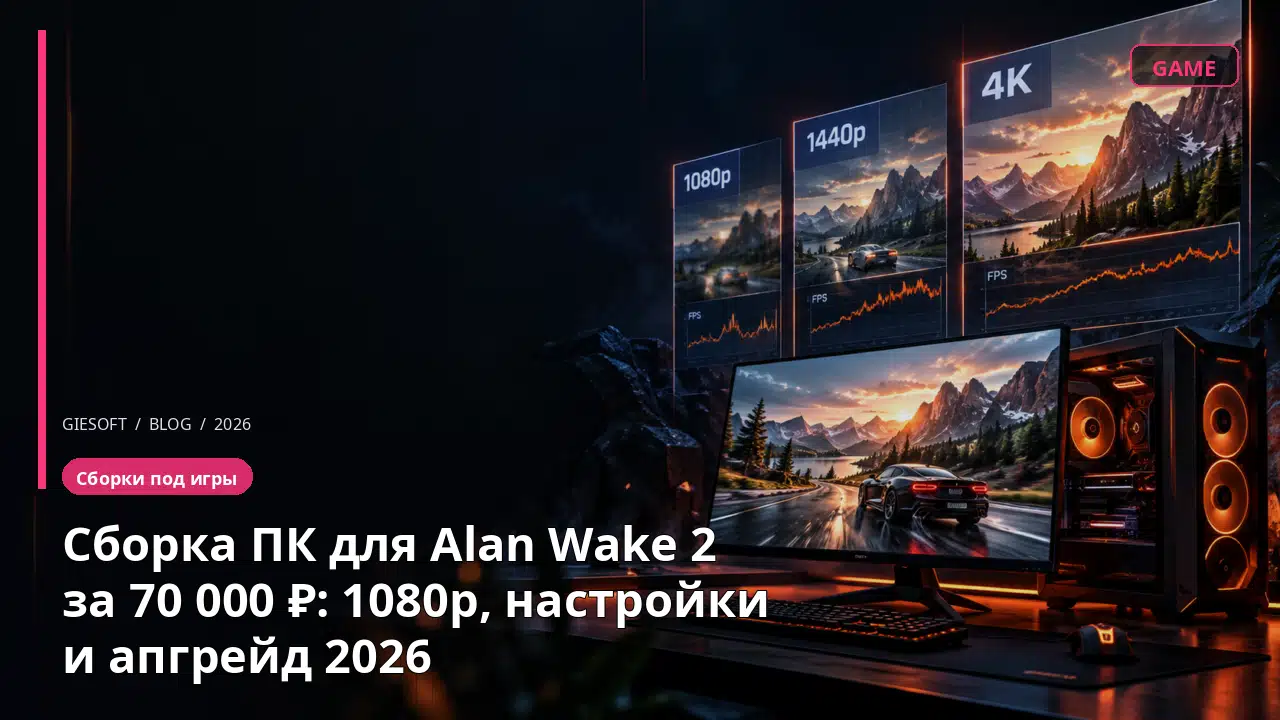 Сборка ПК для Alan Wake 2 за 70 000 ₽: 1080p, настройки и апгрейд 2026