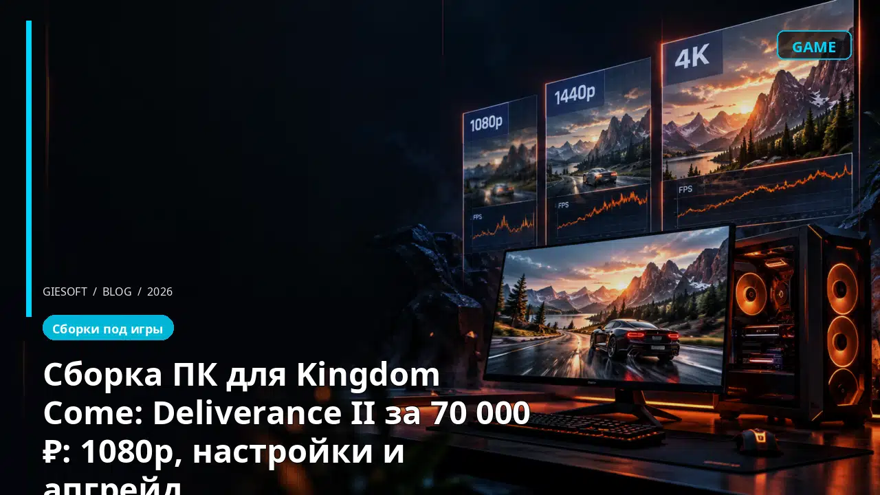 Сборка ПК для Kingdom Come: Deliverance II за 70 000 ₽: 1080p, настройки и апгрейд 2026