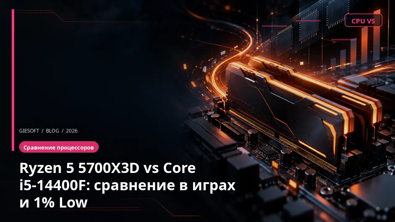 Ryzen 5 5700X3D vs Core i5-14400F: сравнение в играх и 1% Low