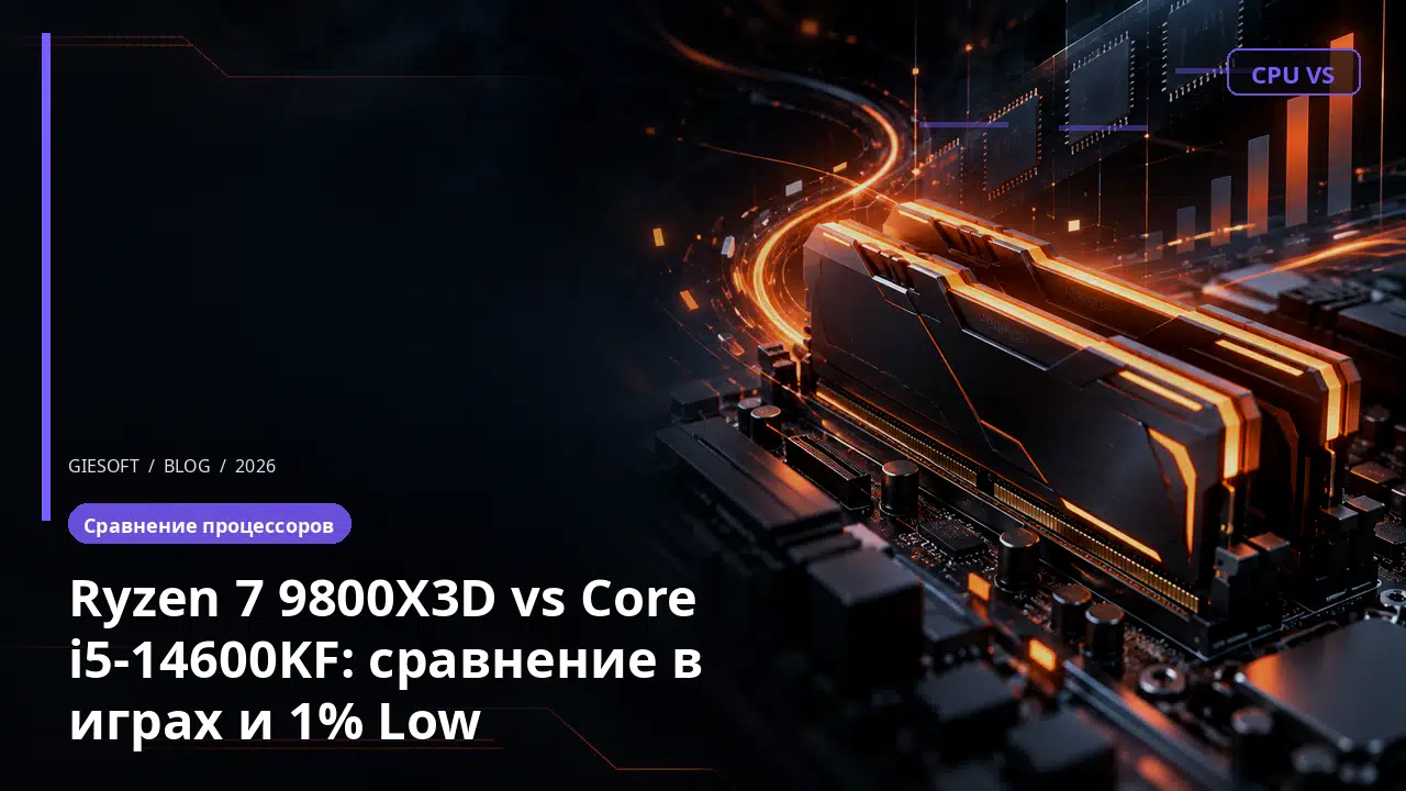Ryzen 7 9800X3D vs Core i5-14600KF: сравнение в играх и 1% Low