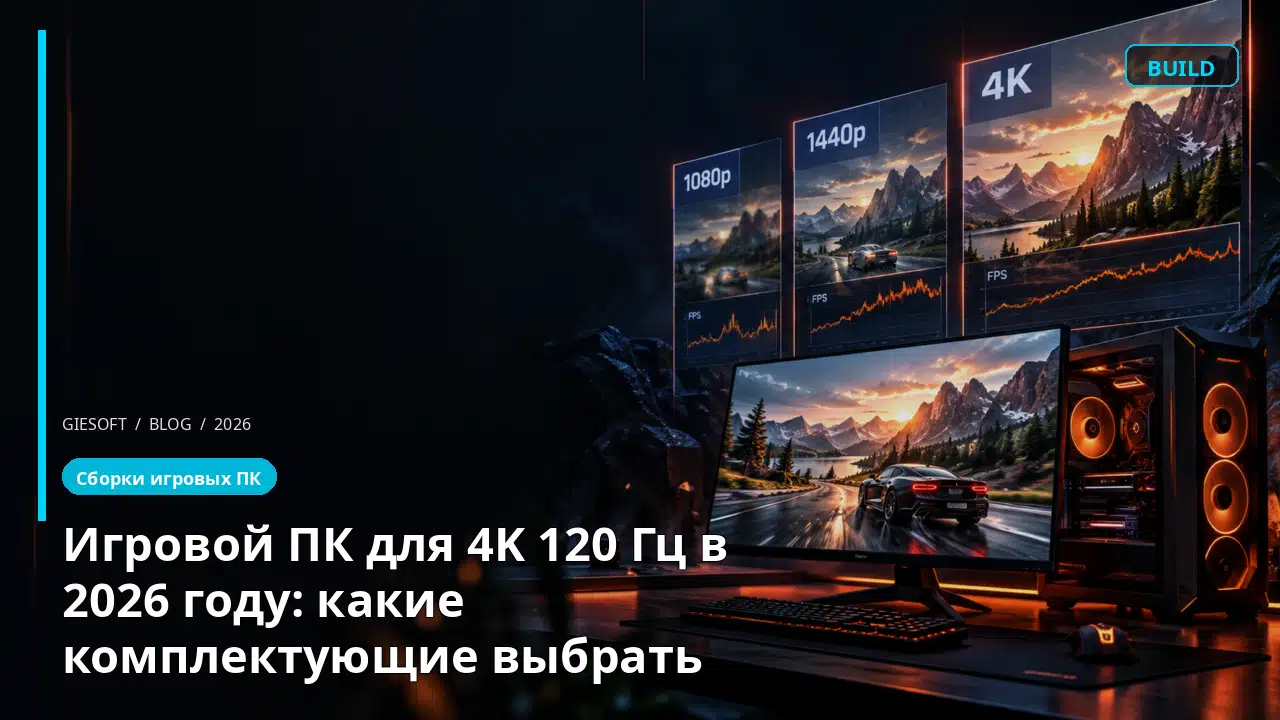 Игровой ПК для 4K 120 Гц в 2026 году: какие комплектующие выбрать