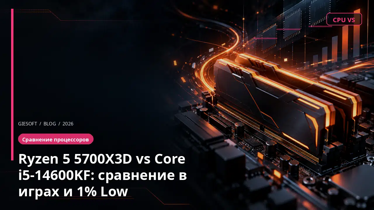 Ryzen 5 5700X3D vs Core i5-14600KF: сравнение в играх и 1% Low