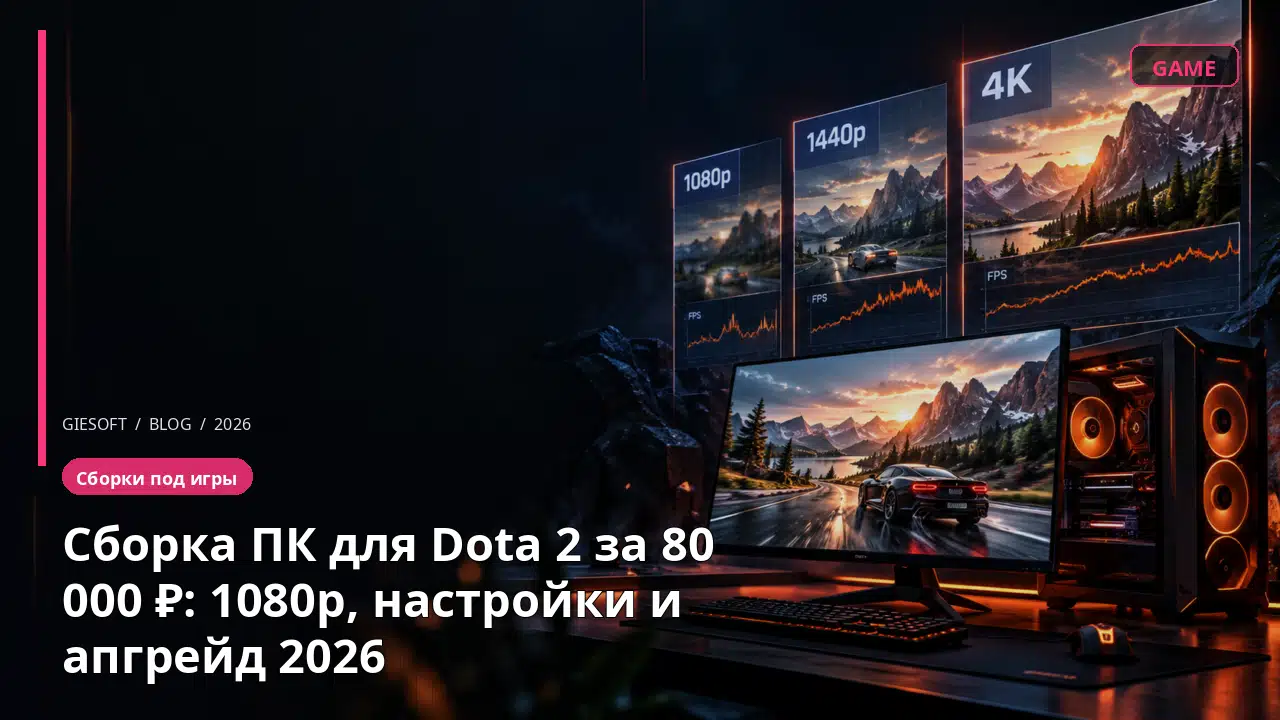 Сборка ПК для Dota 2 за 80 000 ₽: 1080p, настройки и апгрейд 2026