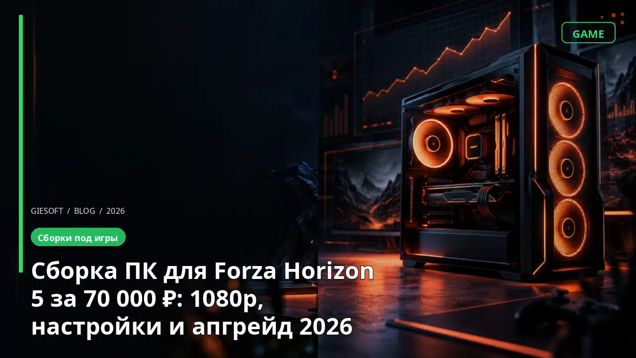 Сборка ПК для Forza Horizon 5 за 70 000 ₽: 1080p, настройки и апгрейд 2026