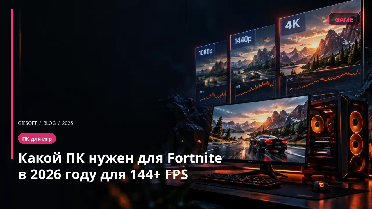 Какой ПК нужен для Fortnite в 2026 году для 144+ FPS