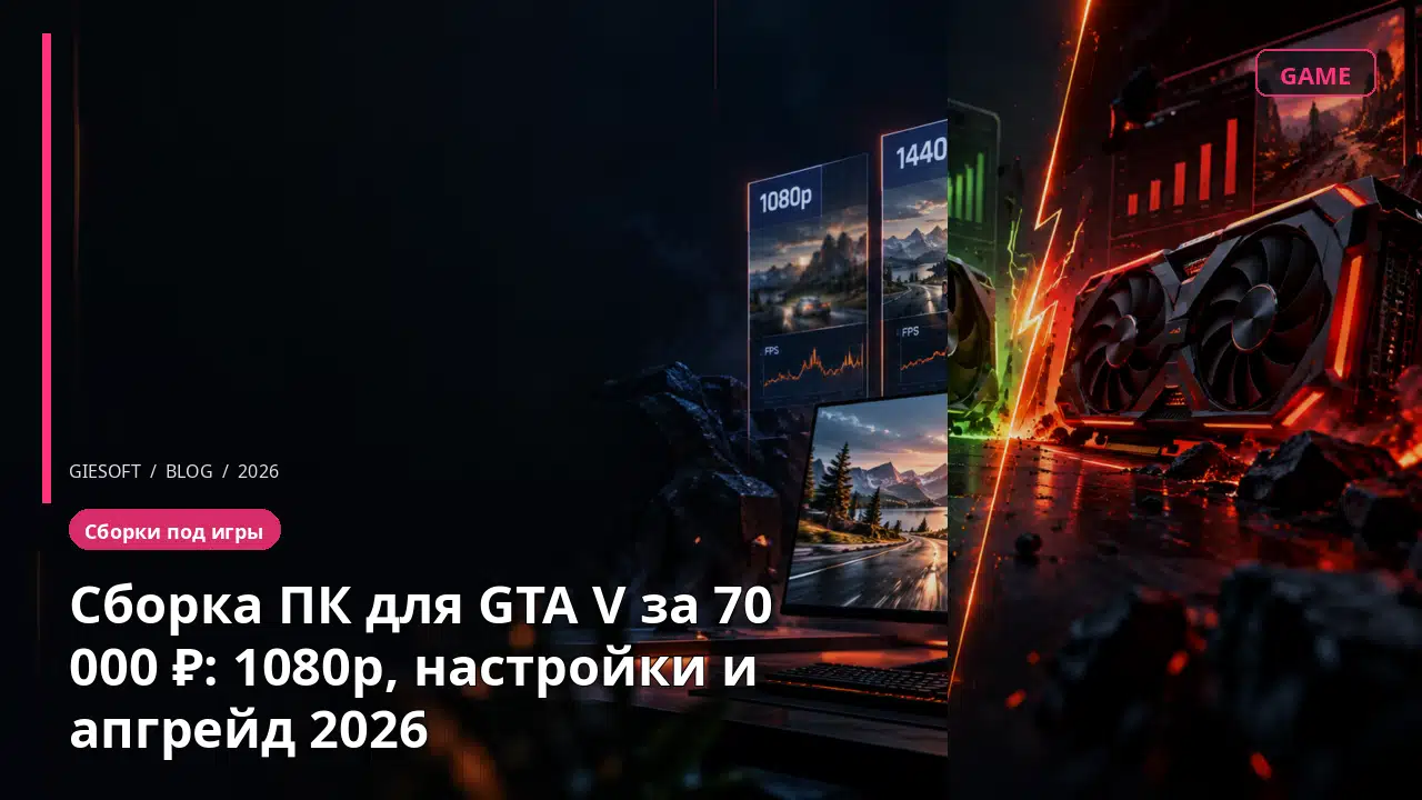 Сборка ПК для GTA V за 70 000 ₽: 1080p, настройки и апгрейд 2026