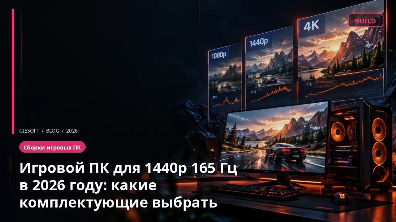 Игровой ПК для 1440p 165 Гц в 2026 году: какие комплектующие выбрать