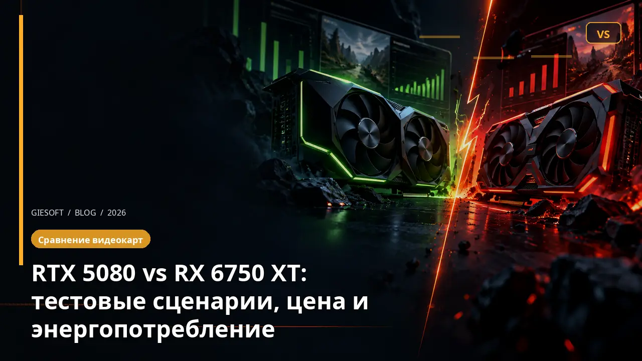 RTX 5080 vs RX 6750 XT: тестовые сценарии, цена и энергопотребление