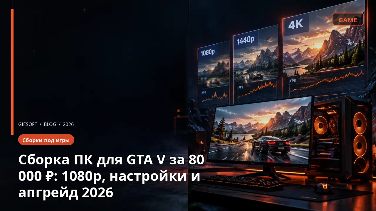 Сборка ПК для GTA V за 80 000 ₽: 1080p, настройки и апгрейд 2026