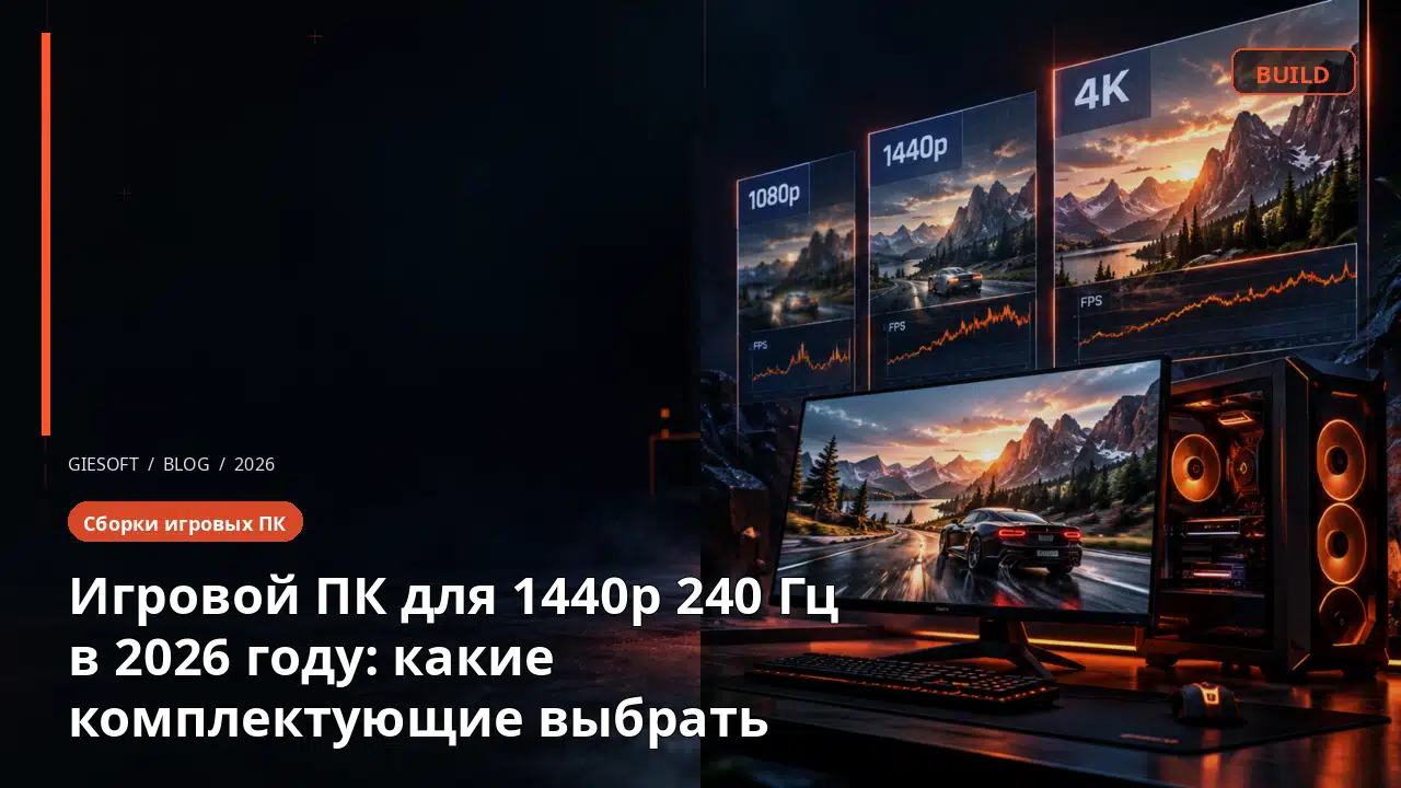Игровой ПК для 1440p 240 Гц в 2026 году: какие комплектующие выбрать