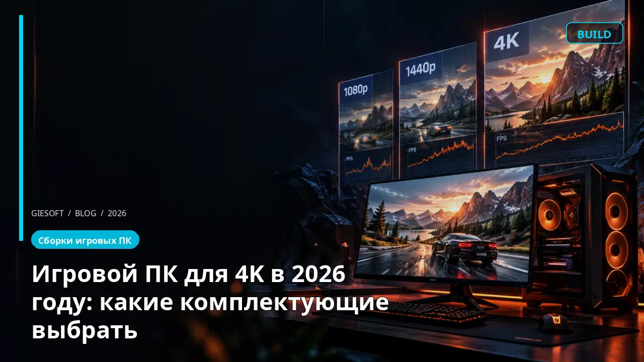 Игровой ПК для 4K в 2026 году: какие комплектующие выбрать