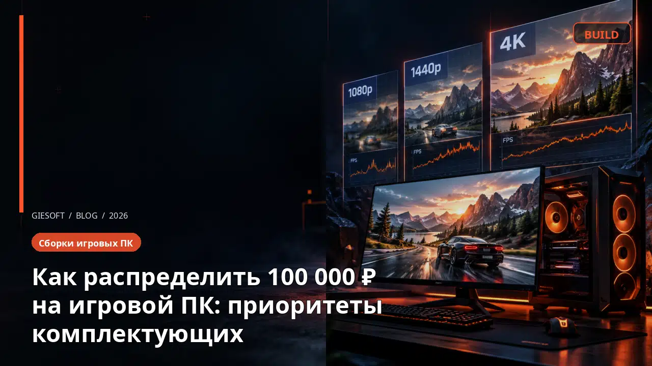 Как распределить 100 000 ₽ на игровой ПК: приоритеты комплектующих
