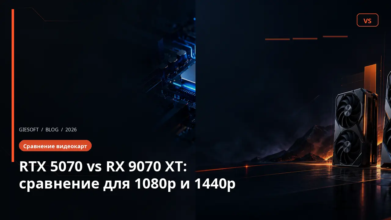 RTX 5070 vs RX 9070 XT: сравнение для 1080p и 1440p