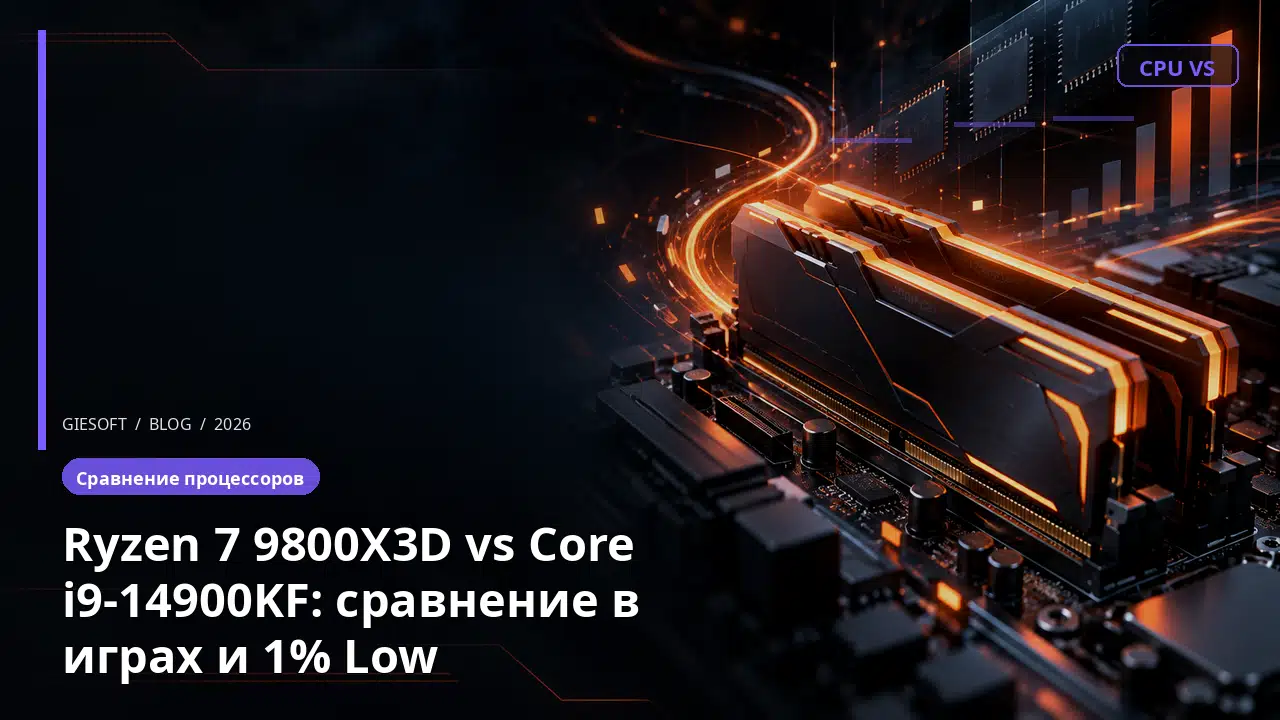 Ryzen 7 9800X3D vs Core i9-14900KF: сравнение в играх и 1% Low