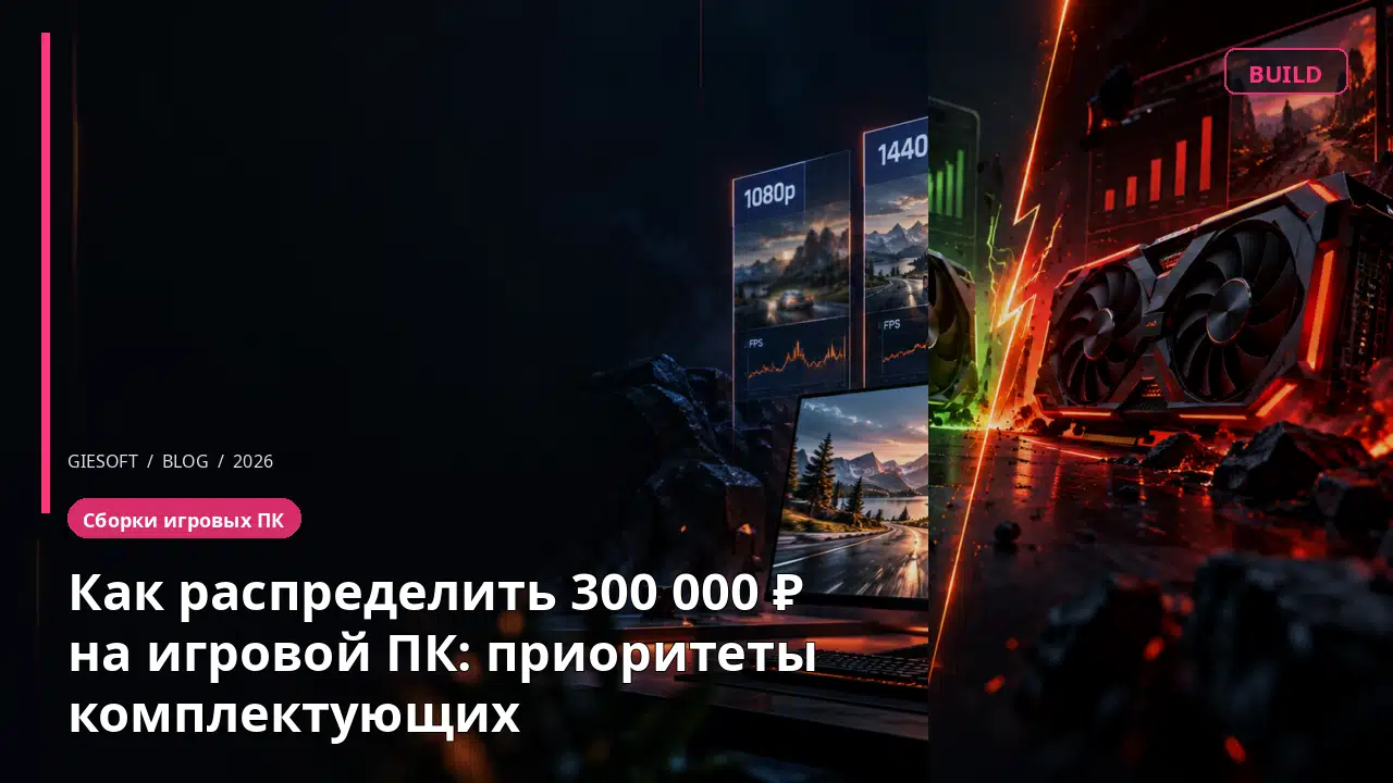 Как распределить 300 000 ₽ на игровой ПК: приоритеты комплектующих