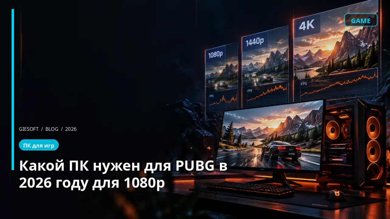 Какой ПК нужен для PUBG в 2026 году для 1080p