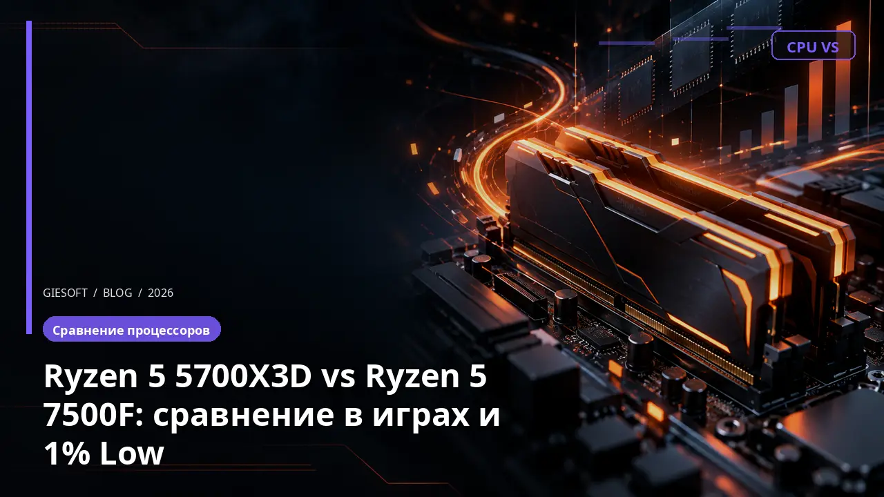 Ryzen 5 5700X3D vs Ryzen 5 7500F: сравнение в играх и 1% Low