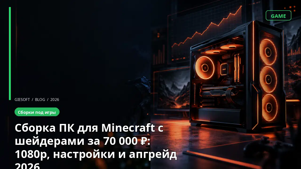 Сборка ПК для Minecraft с шейдерами за 70 000 ₽: 1080p, настройки и апгрейд 2026