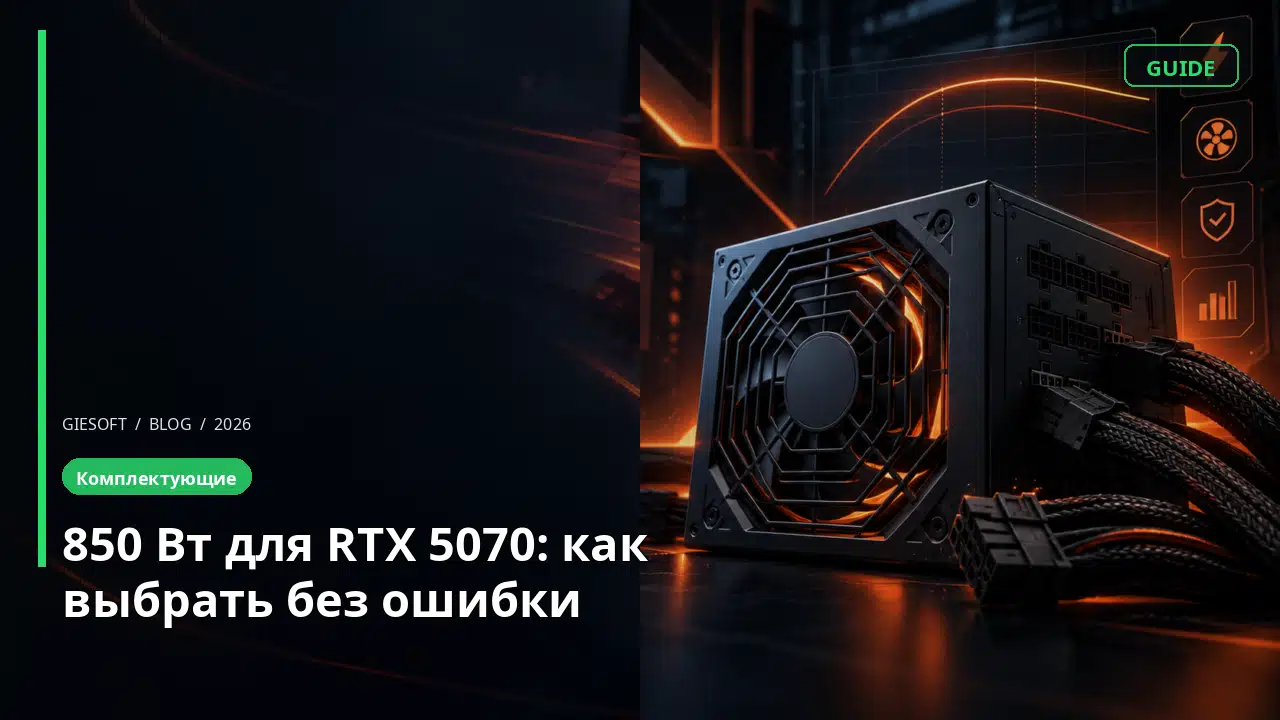 850 Вт для RTX 5070: как выбрать без ошибки